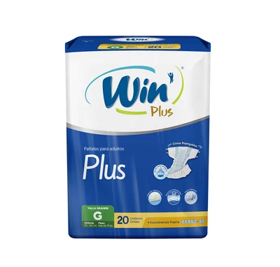 Win Plus Pañal Adulto Talla G 20 Unidades
