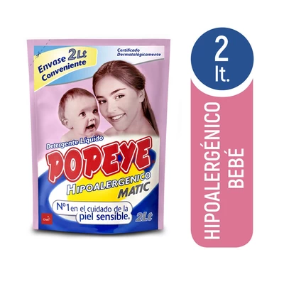 Popeye Detergente Hipoalergénico Doypack 2 Litros