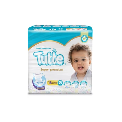 Tutte Super Premium Pañales Talla G 18 Unidades