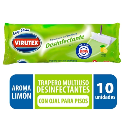 Virutex Paño Piso Desinfectante con Ojal 10 Unidades