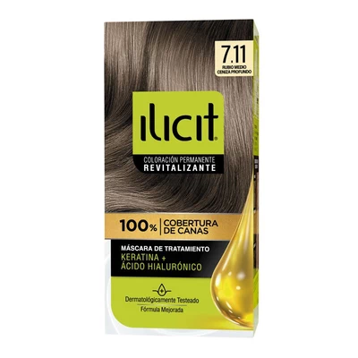 Ilicit Tintura Permanente 7/11 Rubio Ceniza Profundo
