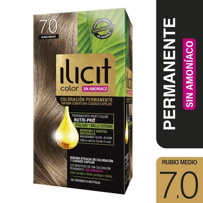 Ilicit Tintura Sin Amoniaco 7/0 Rubio Medio 60 g
