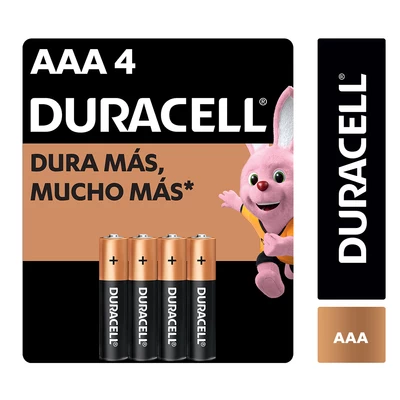 Duracell Pilas Alcalinas AAA Larga Duración Pack 4 Unidades