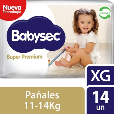 Babysec Super Premium Pañales Talla XG 14 Unidades