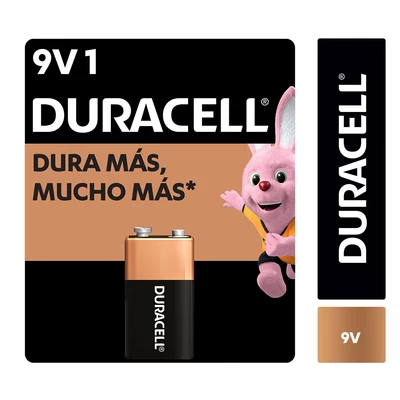 Duracell Pila Alcalina 9V Larga Duración 1 Unidad