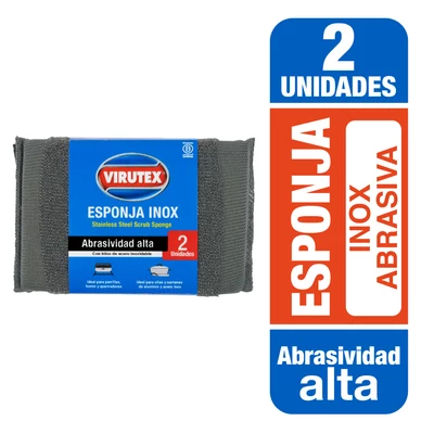 Virutex Esponja Inox Abrasiva 2 Unidades