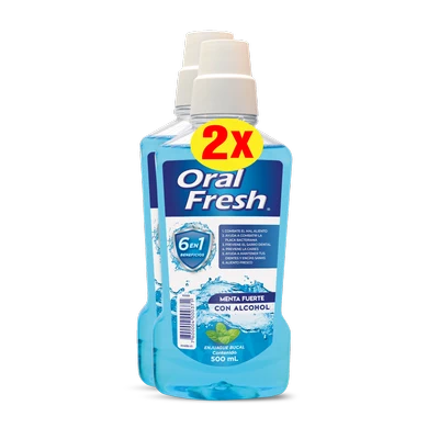 Oral Fresh Enjuague Bucal Menta Fuerte 2x500 ml