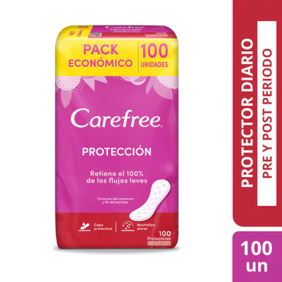 Carefree Protector Diario Normal 100 Unidades con perfume