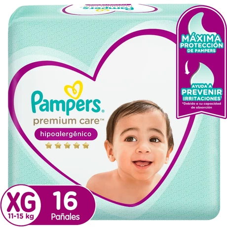 Pampers Premium Care Pañales Talla XG 16 Unidades