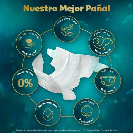 Pampers Protección Insuperable Pañales Recién Nacido 36 Unidades