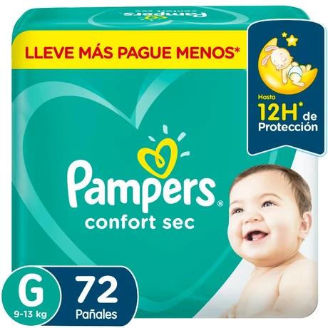 Pampers Confort Sec Pañales Talla G 72 Unidades