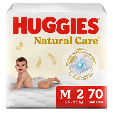 Huggies Natural Care Pañales Talla M 70 Unidades
