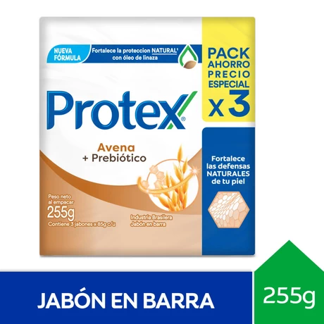 Protex Jabón Barra Avena Pack 3 x 85g