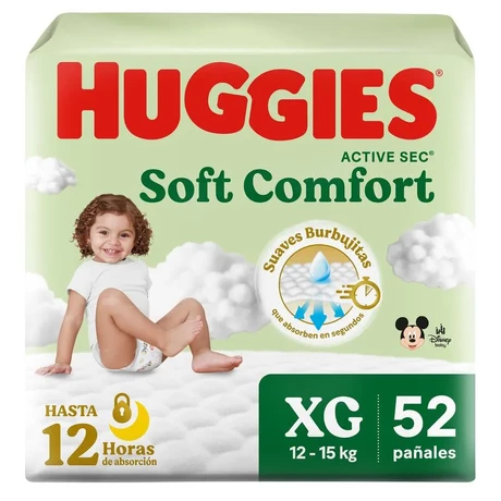 Huggies Active Sec Pañales Talla XG 52 Unidades