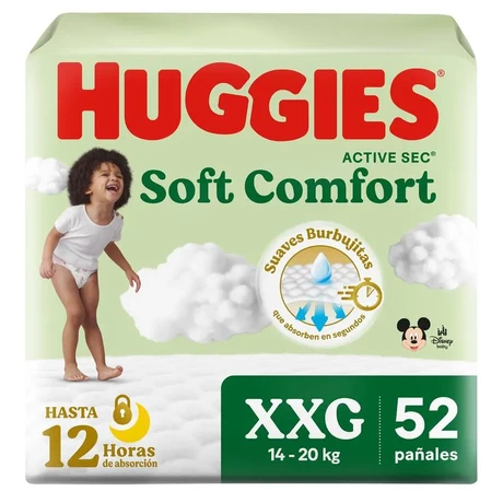 Huggies Active Sec Pañales Talla XXG 52 Unidades