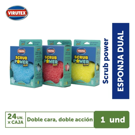 Virutex Esponja Dual Scrub Power 1 Unidad Color Surtido