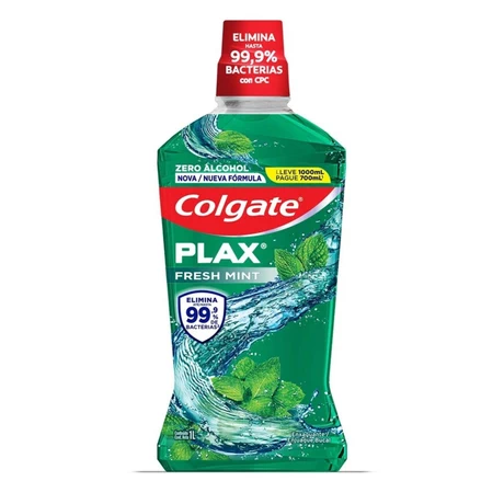 Colgate Plax Fresh Mint Enjuague Bucal 1 Litro