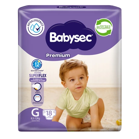 Babysec Premium Pañales Talla G 18 Unidades