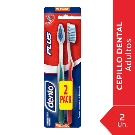 Dento Cepillo Dental Plus Mediano 2 Unidades