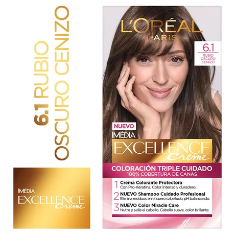 Excellence Creme Tinte Permanente 6.1 Rubio Oscuro Ceniza