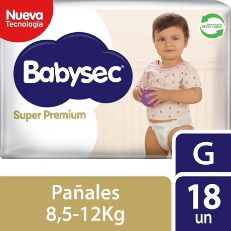 Babysec Super Premium Pañales Talla G 18 Unidades