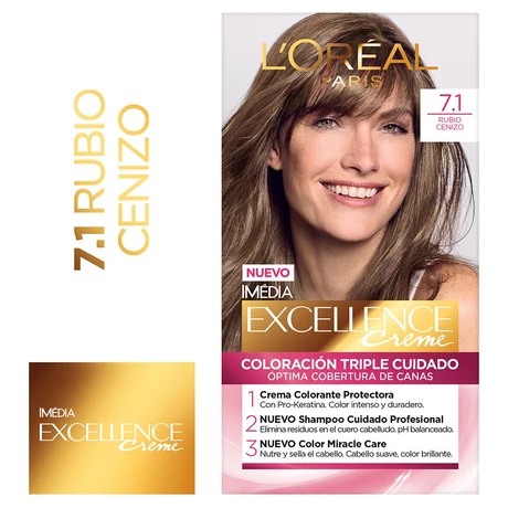 Excellence Creme Tinte Permanente 7.1 Rubio Ceniza