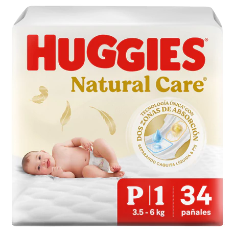 Huggies Natural Care Mega P/1 X 34 Cottonsec
