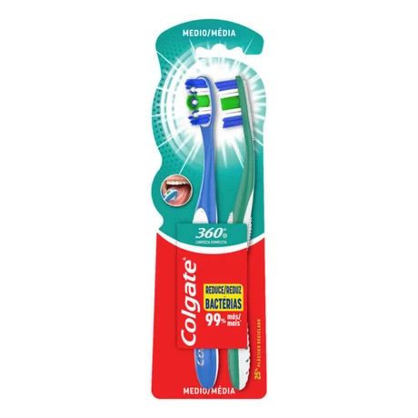 Colgate Cepillo Dental 360 Original Medio 2 Unidades