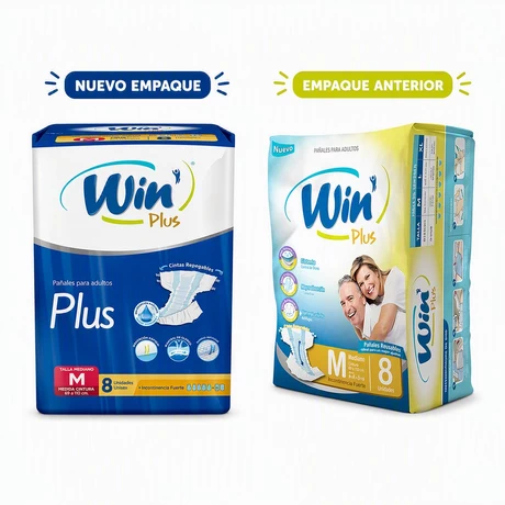 Win Plus Pañal Adulto Talla M 8 Unidades