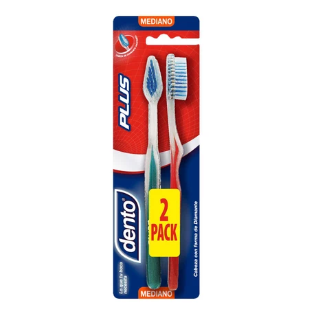 Dento Cepillo Dental Plus Mediano 2 Unidades