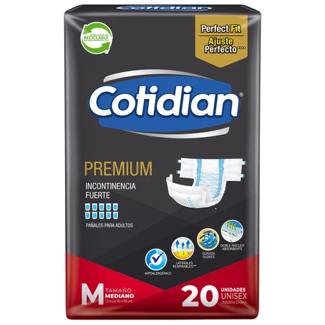 Cotidian Premium Pañal Adulto Talla M 20 Unidades