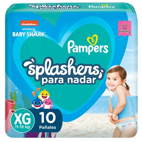 Pampers Splashers Pañales de Piscina Talla XG 10 Unidades