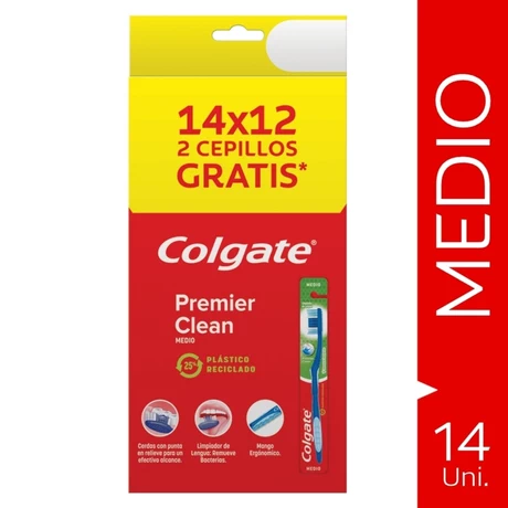Colgate Cepillo Dental Premier Clean 14 Unidades