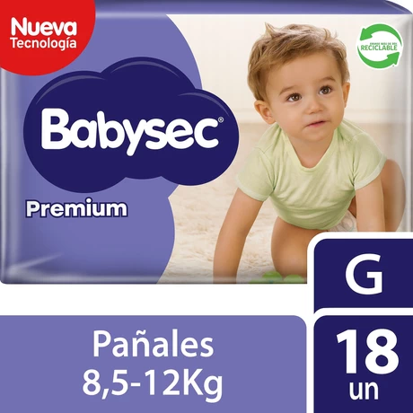 Babysec Premium Pañales Talla G 18 Unidades