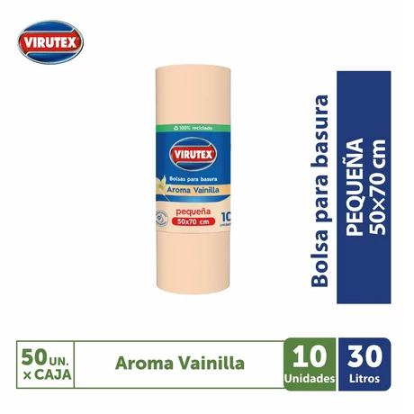 Virutex Bolsas de Basura Recicladas Aroma Vainilla 50x70 cm 10 Unidades
