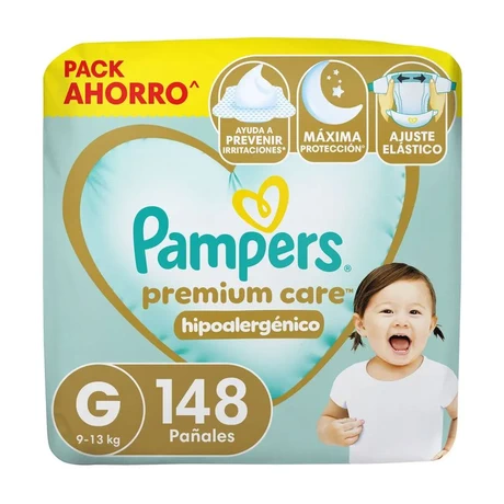 Pampers Premium Care Pañales Talla G 148 Unidades