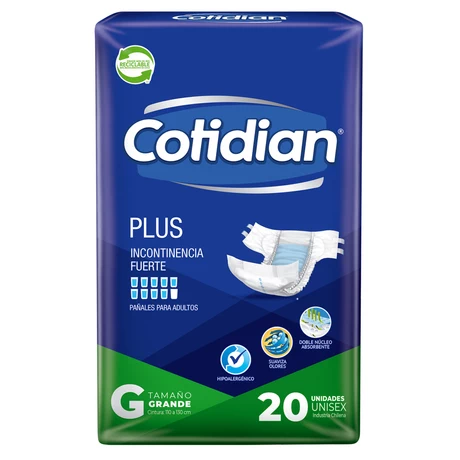 Cotidian Plus Pañal Adulto Talla G 20 Unidades