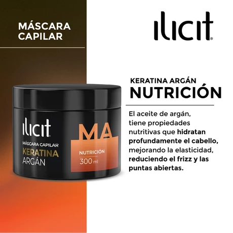 Ilicit Máscara Capilar Keratina Argán 300 ml