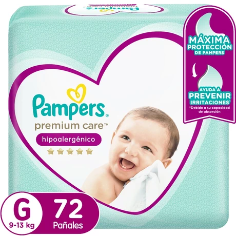 Pampers Premium Care Pañales Talla G 72 Unidades