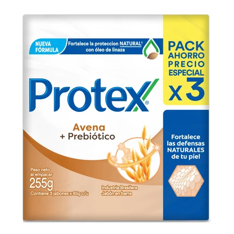Protex Jabón Barra Avena Pack 3 x 85g