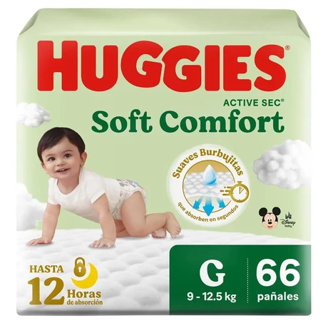 Huggies Active Sec Pañales Talla G 66 Unidades