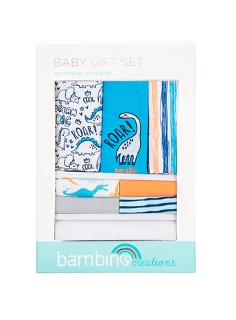 Bambino Set 3 Mantas + 8 Paños + Mudador Celeste