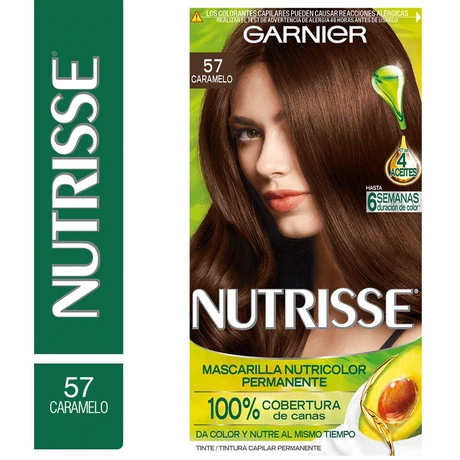 Nutrisse Tinte Permanente 57 Caramelo Castaño Claro Dorado Caoba