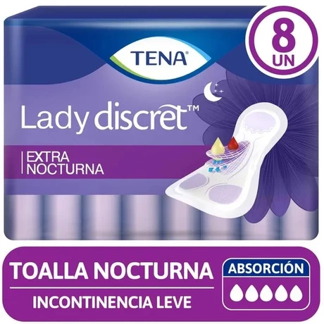 Tena Toalla para Incontinencia Lady Nocturna 8 Unidades