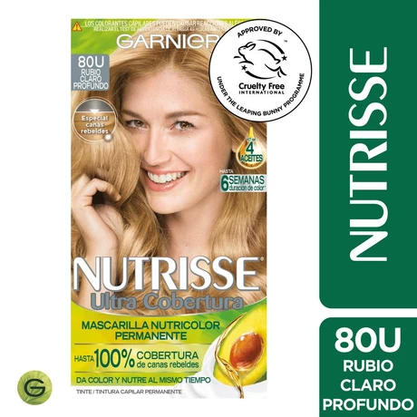 Nutrisse Tinte Permanente 80 Rubio Claro Profundo Ultra Cobertura
