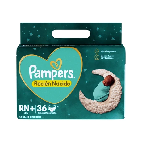 Pampers Protección Insuperable Pañales Recién Nacido 36 Unidades
