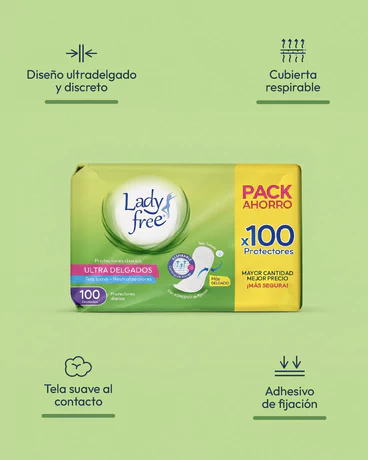 Lady Free Protector Diario Ultra Delgado 100 unidades