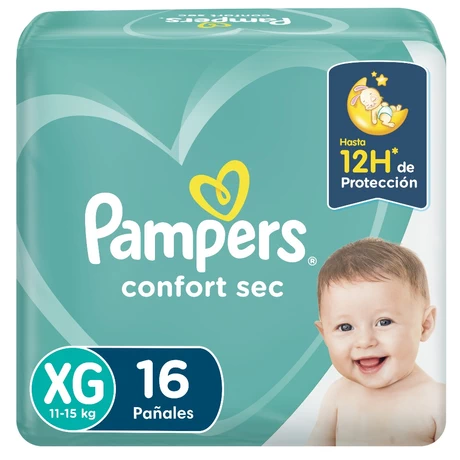 Pampers Confort Sec Pañales Talla XG 16 Unidades