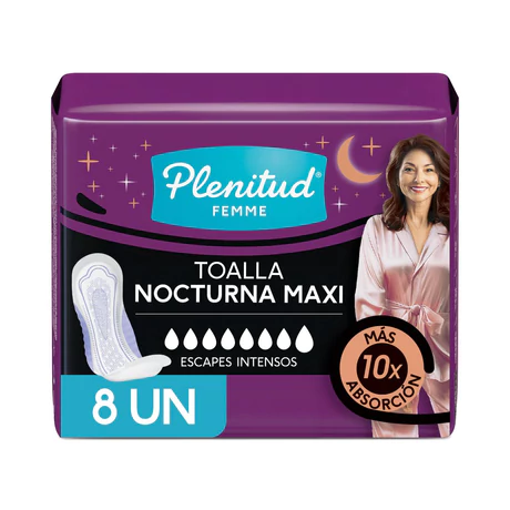 Plenitud Femme Toalla para Incontinencia Nocturna 8 Unidades
