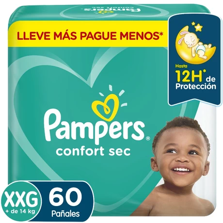 Pampers Confort Sec Pañales Talla XXG 60 Unidades